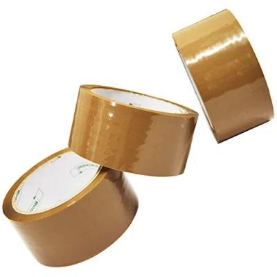 Image of Brown Packaging Tape 48mm x 66m Protective Strong Secure Adhesive Packing Sealing Boxes Sticky Tapes (3 Rolls of Tape)