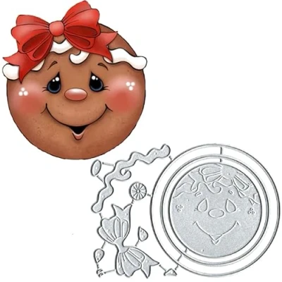 Image of Christmas Bow Gingerbread Die Cuts, Cutting Dies Cut Stencils DIY Scrapbooking Cards Decorative Embossing Paper for Album Card Making