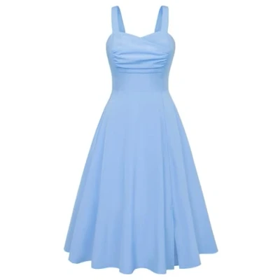 Image of Women Prom Party Dress Sleeveless Plus Size Elegant Summer Beach Blue XXL
