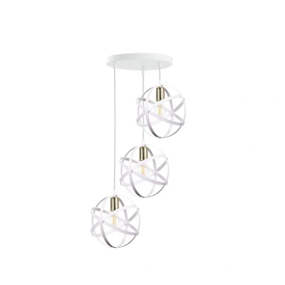 Image of Pola Cluster Pendant Ceiling Light White, Gold, 35cm, 3x E27