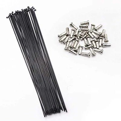 Image of SENQI Bicycle Steel/Stainless Steel Spokes 80mm 297mm with Copper Cap 36pcs(268mm/Black)