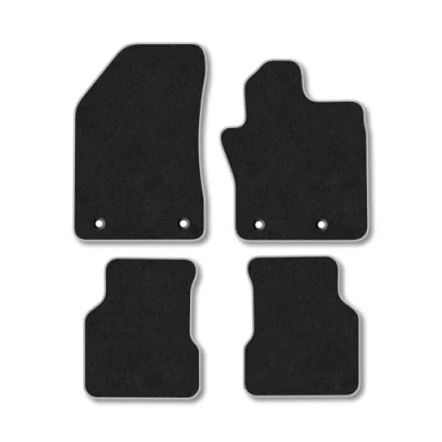 Image of Car Mats Compatible with Jeep Compass (2018 ) Tailored Fit Grey Carpet Floor Set Accessory Custom 4 Pieces Anti Slip Backing &amp; Binding Trim Edge