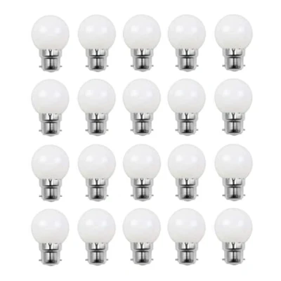 Image of Aiwerttes 20 Pack B22 Bayonet Bulbs 2W G45 Mini Glof LED Light (20W Equivalent) 6500K Cold White Bulb 220V Energy Efficient for Party Garland Decoration