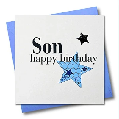 Image of Claire Giles Hearts and Stars Happy Birthday Son Card