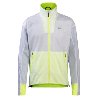 Image of GORE WEAR Men&#039;s Running Jacket Drive, TEX INFINIUM, White/Neon Yellow, L