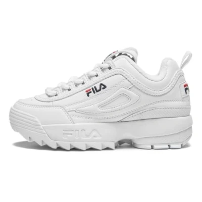 Image of Fila Disruptor KIDS Teens Unisex Trainers for kids, Size: 13K, White High quality imitation leather