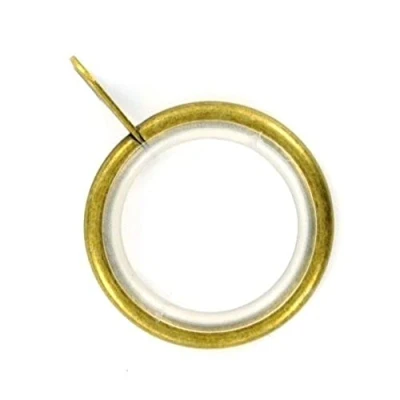 Image of Merriway BH05500 (24 Pcs) Silent Running Curtain Drapery Pole Rod Ring Fixed Eye Antique Brass Inner Dimension 23mm Pack of 24 Pieces