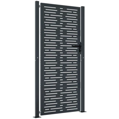 Image of vidaXL Garden Gate Anthracite 105x205 cm Steel Square Design