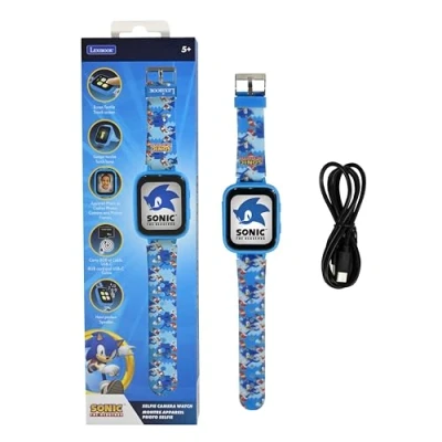 Image of LEXIBOOK, Sonic The Hedgehog, Selfie Watch, HD Touch Screen, 720p Camera, MP3 Player, Built in Speaker, Dictaphone, Pedometer, 5 Games DMW070SN