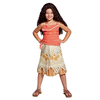 Image of Disney Official Deluxe Moana Costume Kids, Princess Dress Up for Girls Size S
