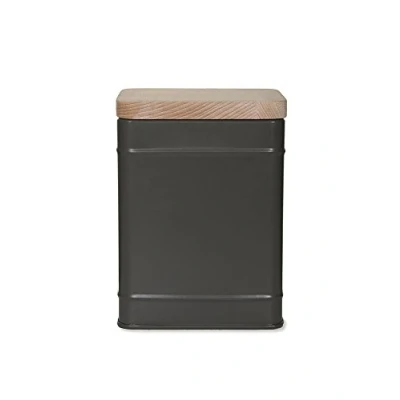 Image of Garden Trading Borough Canister Small Crafted in Beech, Powder Coated Steel &amp; H14 X W11.5 D11.5cm