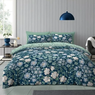 Image of Botanical Complete Bedding &amp; Linen Set 4 Piece Floral Duvet Cover Reversible Bed King Size Quilt Breathable Fitted Sheet With Pillow Cases