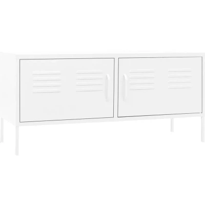 Image of vidaXL TV Cabinet White 105x35x50 cm Steel