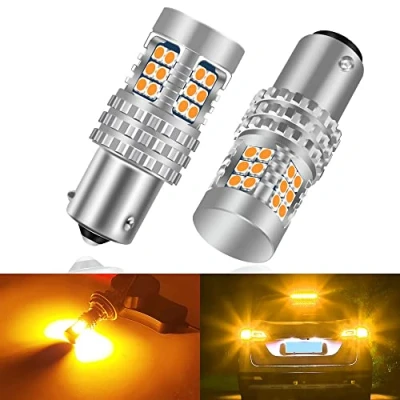 Image of UPXSXT 2PCS 1156 BAU15S PY21W LED Turn Signal Lights Bulb, Amber Canbus Error Free 24 3020 SMD 12 24V 1600LM Waterproof Higher Brightness Car Replacement Bulb