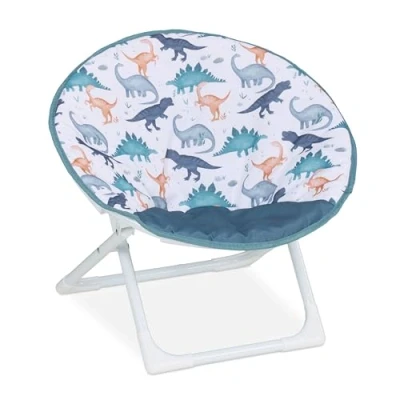 Image of Relaxdays Kids Moon Chair, Dinosaur, Folding, 47 x 50 48 cm, Children&#039;s Camping Seat, Indoor &amp; Outdoor, Multicoloured