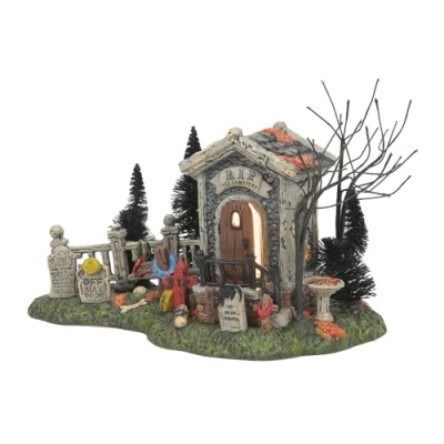 Image of Enesco Snow Village Halloween R.I.P. Cemetery Light Building