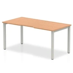 Image of Evolve Single Silver Frame Bench Desk 1400 Oak BE135