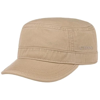 Image of Stetson Gosper Ladies/Mens Army Style Urban Cap Cotton Military with UV Protection Summer and Winter Black M (56 57 cm)