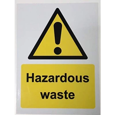 Image of Hazardous waste Safety sign Self adhesive sticker 300mm x 200mm