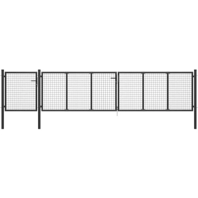 Image of vidaXL Garden Gate Steel 500x100 cm Anthracite