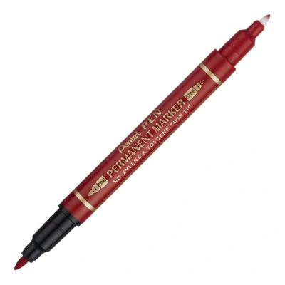 Image of Pentel N75W Twin Tip Permanent Marker Red