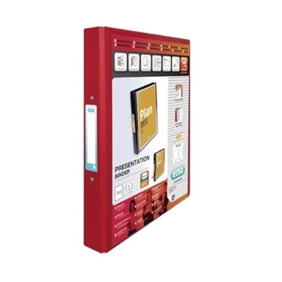 Image of 25mm 2 O Ring Presentation Binder A4 Red + Free FINCHLEY Refill Pen (1)
