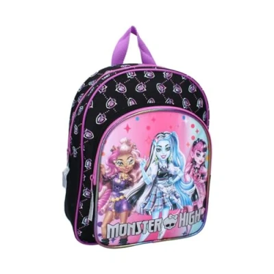 Image of mybagstory Backpack Monster High Purple Child School Kindergarten Daycare Primary Bag Girl Size 30 cm Adjustable Straps Gift Idea, Purple, Enfant