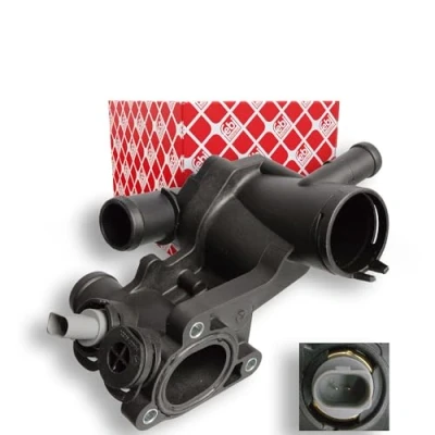 Image of 032121111CG, 032121111CT, 32121111CG, 32121111CT Engine thermostat FEBI BILSTEIN 109147 87C with seal sensor housing