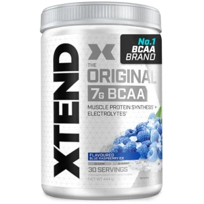 Image of XTEND Original BCAA Powder Blue Raspberry Ice 30 Servings 7g BCAAs Per Serving Sugar Free Branched Chain Amino Acids and Electrolytes for Post Workout Muscle Recovery Hydration