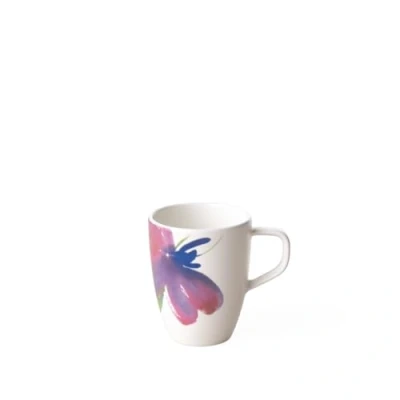 Image of Villeroy &amp; Boch Artesano Flower Art Mocha/Espresso Cup, 100 ml, Premium Porcelain, White/Coloured