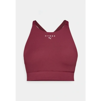 Image of Puma Hyrox Shapeluxe HIGH NECK BRA Medium support sports bra, Women&#039;s, Size: XS, Ruby shimmer