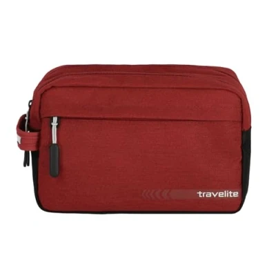 Image of Travelite Handgepäck Kosmetiktasche, Gepäck Serie KICK OFF: Praktische Kulturtasche für Urlaub und Sport, 006920 10, 26 cm, 5 Liter, rot