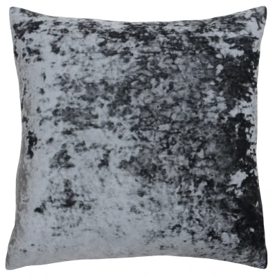 Image of Riva Paoletti Verona Polyester Filled Cushion Square Pewter Grey Velvet Feel Crushed Look Hidden Zip Design 100% Case 55 x 55cm (22&quot; 22&quot; inches) Designed in the UK