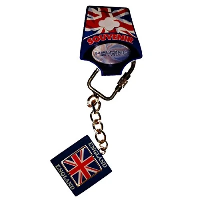 Image of My London Souvenirs Union Jack Metal Spinner England Souvenir Keyring