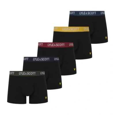 Image of Lyle &amp; Scott Mens 5 pack Miller Trunks Black XL