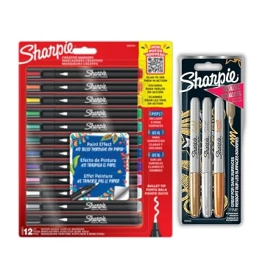 Image of Set of Sharpie Acrylic Bullet Creative Markers BL12 Metallic BL 3