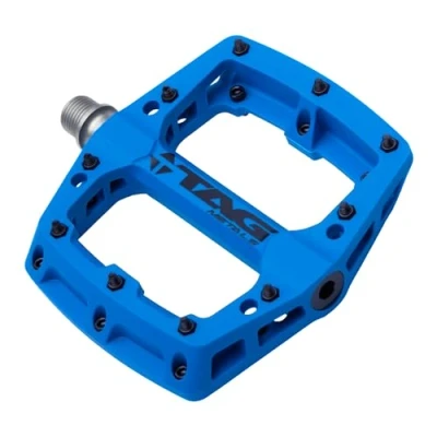 Image of TAG Metals T3 Nylon MTB Pedals 9/16&quot; Axle Durable, Lightweight Platform with Anti Slip Pins, Ideal for Mountain Biking and BMX (Blue)