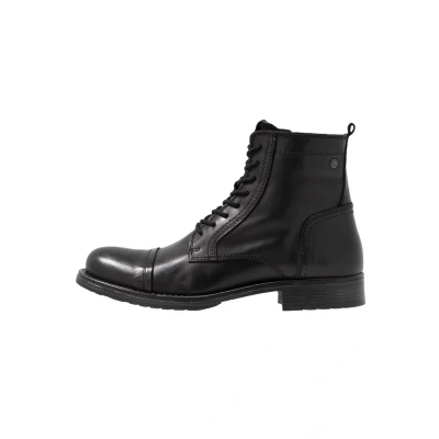 Image of Jack &amp; Jones Jfwrussel Laceup ankle boots, Men&#039;s, Size: 6, Anthracite Leather