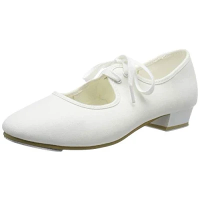 Image of Roch Valley &#039;LHC&#039; Low Heel Canvas Tap Shoe White 11 UK / 29 EU