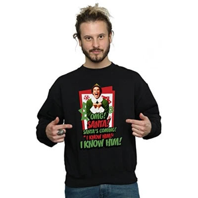 Image of Elf Men&#039;s Christmas Cheer Sweatshirt Large Black