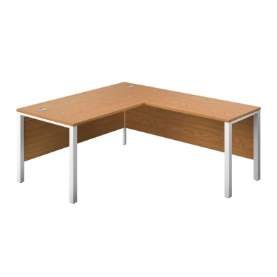 Image of 1800X800 Goal Post Right Hand Return Desk Nova Oak White