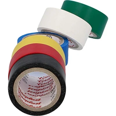 Image of cartrend Insulation Tapes, Electricians Tape, Coloured PVC Waterproof Electrical Pack of 6, 3.3 m x 19 mm