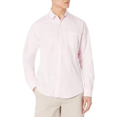 Image of Amazon Essentials Men&#039;s Regular Fit Long Sleeve Casual Poplin Shirt, Pink, S