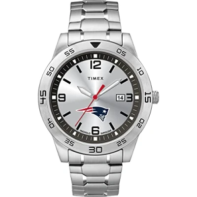 Image of Timex x NFL Men&#039;s Citation Patriots Silver Analog Watch
