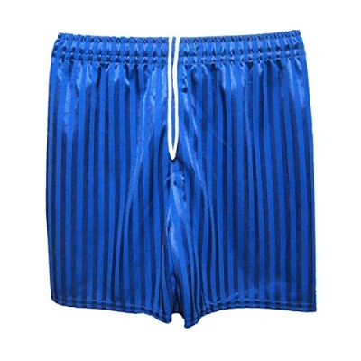 Image of Home Crafts Boys Girls Children Summer School Gym Football Cycling Shadow Stripe Uniform PE Shorts Drawstring (Age 5 6 Years, Royal Blue)