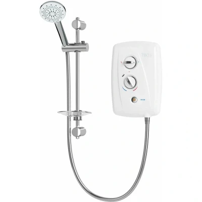 Image of Triton Showers T80 Easi Fit 8.5kW Shower Electric 8.5 kW White I Electrical with Showerhead &amp; Anti Twist Hose Best Units for Bathrooms