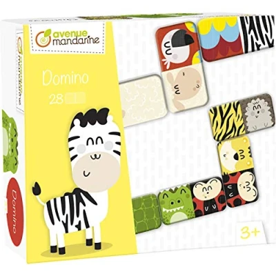 Image of Avenue Mandarine Ref 42764O Dominos Game Animals and Textures Develops Observation &amp; Association Skills, Small Magnetic Box Suitable for Transporting, Ages 3+