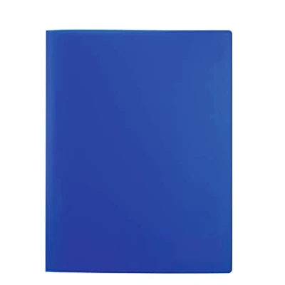 Image of HERMA 19493 File Folder A4 Translucent Blue, Pack of 3, Plastic with Labelling Label, Slip Pocket &amp; Metal Staple Tongue, Sturdy Set for School and Office
