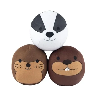 Image of Webbox Wildlife Friends Squishies Plush, Squeaky &amp; Super Soft Dog Toys (3 Pack)