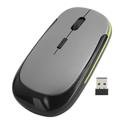 Image of Wireless Mouse for laptops, 2.4G Optical Portable USB Mini 4‑way Scroll Wheel Moves 1600dpi Silent Computer Mice(silver gray)